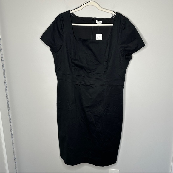 J Crew Factory Black Square Neck Sheath Size 18 BY040 NWT Spring‎ 24 Office Work - Picture 7 of 12